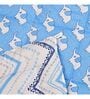 Blue Cotton Abstract 150 GSM Single Bed Comforter