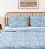 Blue Cotton Abstract 180 GSM Single Bed Dohar
