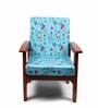 Blue Cotton Floral 20x20 Inches 1 Seater Sofa Chair Covers (Pack of 10)