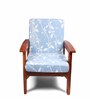Blue Cotton Floral 20x20 Inches 1 Seater Sofa Chair Covers (Pack of 2)