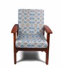 Blue Cotton Abstract 20x20 Inches 1 Seater Sofa Chair Covers (Pack of 2)