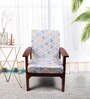 Blue Cotton Geometrical 20x20 Inches 1 Seater Sofa Chair Covers (Pack of 4)
