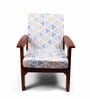 Blue Cotton Geometrical 20x20 Inches 1 Seater Sofa Chair Covers (Pack of 4)