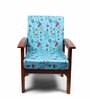 Blue Cotton Floral 20x20 Inches 1 Seater Sofa Chair Covers (Pack of 4)