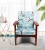 Blue Cotton Floral 20x20 Inches 1 Seater Sofa Chair Covers (Pack of 4)