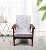 Blue Cotton Geometrical 20x20 Inches 1 Seater Sofa Chair Covers (Pack of 6)