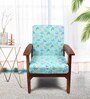 Blue Cotton Floral 20x20 Inches 1 Seater Sofa Chair Covers (Pack of 6)