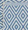 Blue Cotton Abstract 4.2 x 1.6 Feet Dhurrie