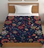 Blue Cotton Floral 400 GSM Single Bed Comforter