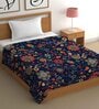 Blue Cotton Floral 400 GSM Single Bed Comforter