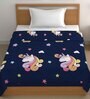 Blue Cotton Abstract 400 GSM Single Bed Comforter