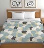 Blue Cotton Abstract 500 GSM Double Bed Comforter