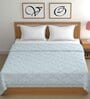 Blue Cotton Floral 500 GSM Double Bed Comforter