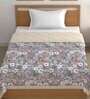 Blue Cotton Floral 500 GSM Single Bed Comforter