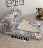 Blue Cotton Floral 500 GSM Single Bed Comforter