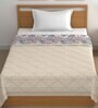 Blue Cotton Floral 500 GSM Single Bed Comforter