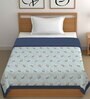 Blue Cotton Abstract 500 GSM Single Bed Comforter