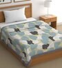 Blue Cotton Abstract 500 GSM Single Bed Comforter