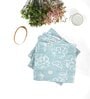 Blue Banana Jacquard Floral 250 GSM 4 Pcs Face Towel