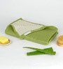 Green Aloevera Double Cloth Striped 300 GSM Bath Towel