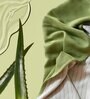 Green Aloevera Double Cloth Striped 300 GSM Bath Towel