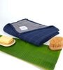 Navy Blue Banana Double Cloth Checkered 300 GSM Bath Towel