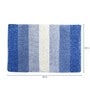 Blue Geometric Cotton 14x20 Inches AntiSkid Bath Mat (Set of 2)