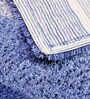 Blue Geometric Cotton 14x20 Inches AntiSkid Bath Mat (Set of 2)
