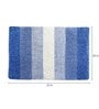 Blue Geometric  Cotton 20x32 Inches AntiSkid Bath Mat (Set of 2)