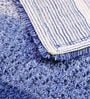 Blue Geometric  Cotton 20x32 Inches AntiSkid Bath Mat (Set of 2)