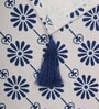 Floral (52x84) White & Blue Cotton Blend Table Cloth