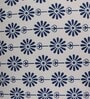 Floral (52x84) White & Blue Cotton Blend Table Cloth