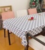 Floral (52x84) White & Blue Cotton Blend Table Cloth