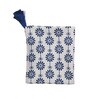 Floral (52x84) White & Blue Cotton Blend Table Cloth