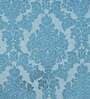 Blue Cotton Blend Floral Light Filtering 1 piece Eyelet Long Door Curtain
