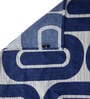 Geometric (72x52) Blue & White Cotton Blend Table Cloth
