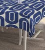 Geometric (72x52) Blue & White Cotton Blend Table Cloth