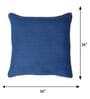Blue Cotton Blend Solid 16x16 inches Cushion Covers (1pc)