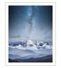 Blue Cotton Canvas Amazing Mountain Landscape Art Print