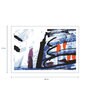 Blue Cotton Canvas Modern Watercolor Surface Art Print