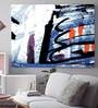Blue Cotton Canvas Modern Watercolor Surface Art Print