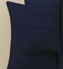 Blue Cotton 300TC 2CM Striped Super King Bedsheet with 2 Pillow Covers