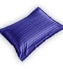 Blue Cotton 210TC Striped Set of 2 Pillow Covers
