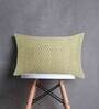Green Textured Cotton 20 x 14 Inches Cushion Cover