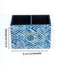 Blue Cotton Fabric Coated Mdf Cutlery Holder With Agate   6 X 4 X 3.5 Inch