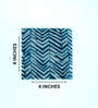 Blue Cotton Fabric Coated Mdf Square Coaster Set Of 4