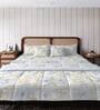 Blue Cotton Floral 150 GSM Double Bed Comforter