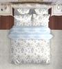 Blue Cotton Floral 150 GSM Double Bed Comforter