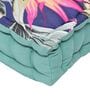 Blue Cotton Floral 16x16 inches Floor Cushions (Set of 2)