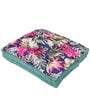 Blue Cotton Floral 16x16 inches Floor Cushions (Set of 2)